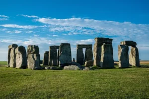 Neolithisches Denkmal Stonehenge nahe Amesbury in Südengland